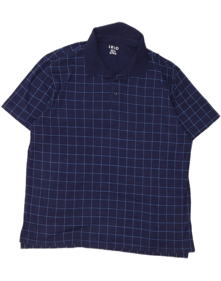 IZOD Herren-Poloshirt XL, marineblau, kariert, Baumwolle