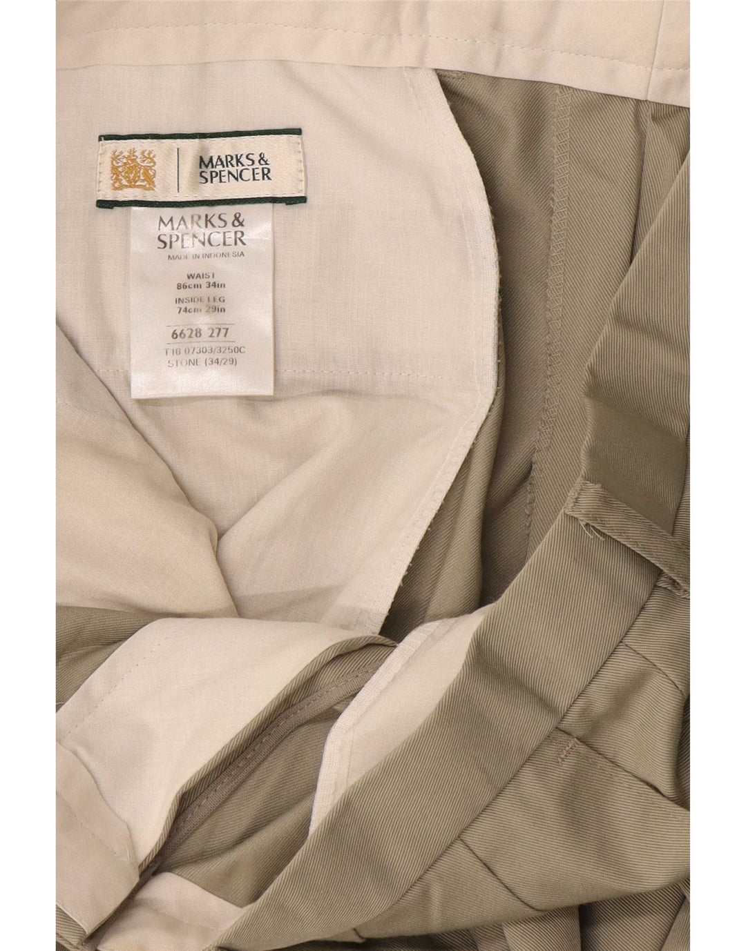 Marks & Spencer Herren-Chinohose mit Pegged, W34, L29, graues Polyester