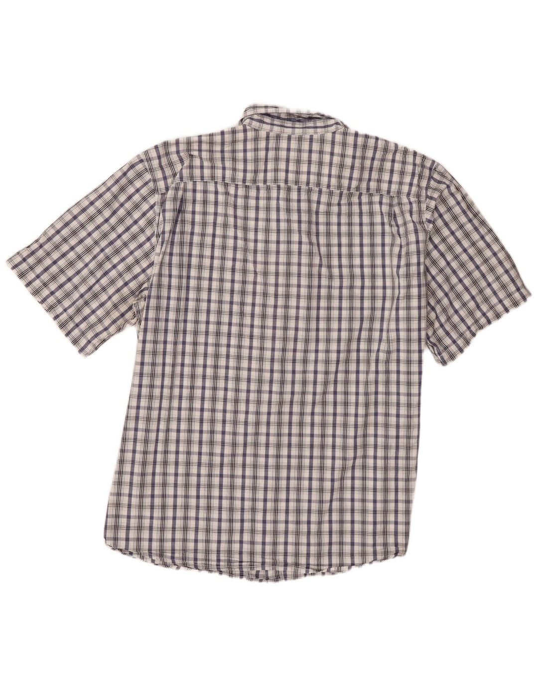 Wrangler Herren-Kurzarmhemd XL, weiß kariert, Baumwolle