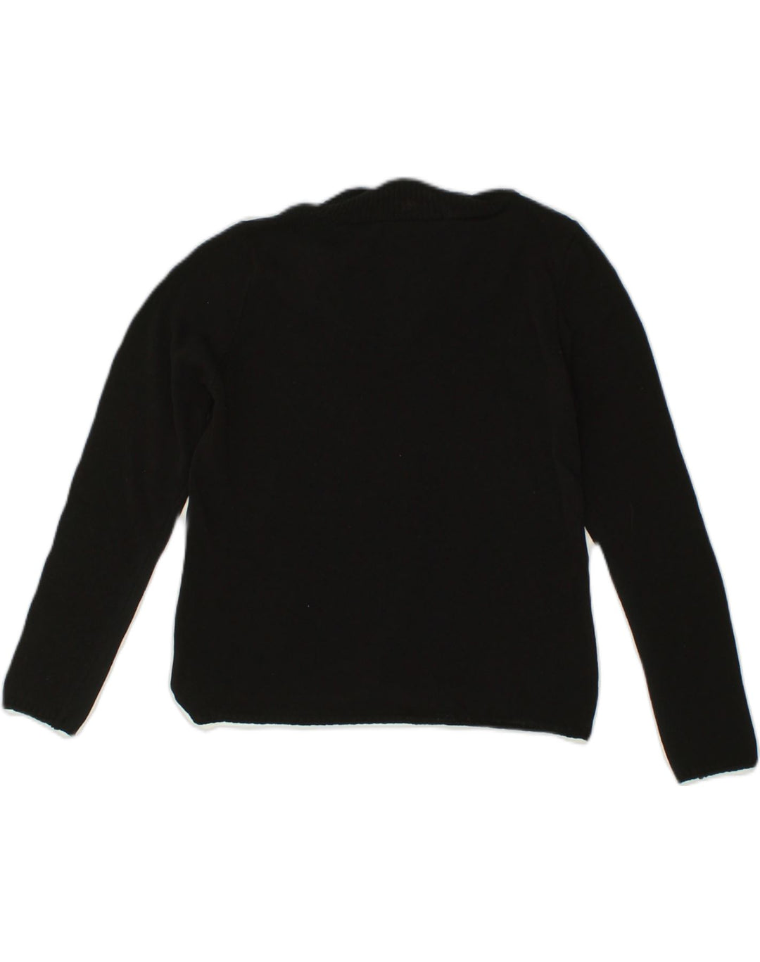 VINTAGE Womens Shawl Neck Jumper Sweater UK 12 Medium Black Cotton | Vintage Vintage | Thrift | Second-Hand Vintage | Used Clothing | Messina Hembry 