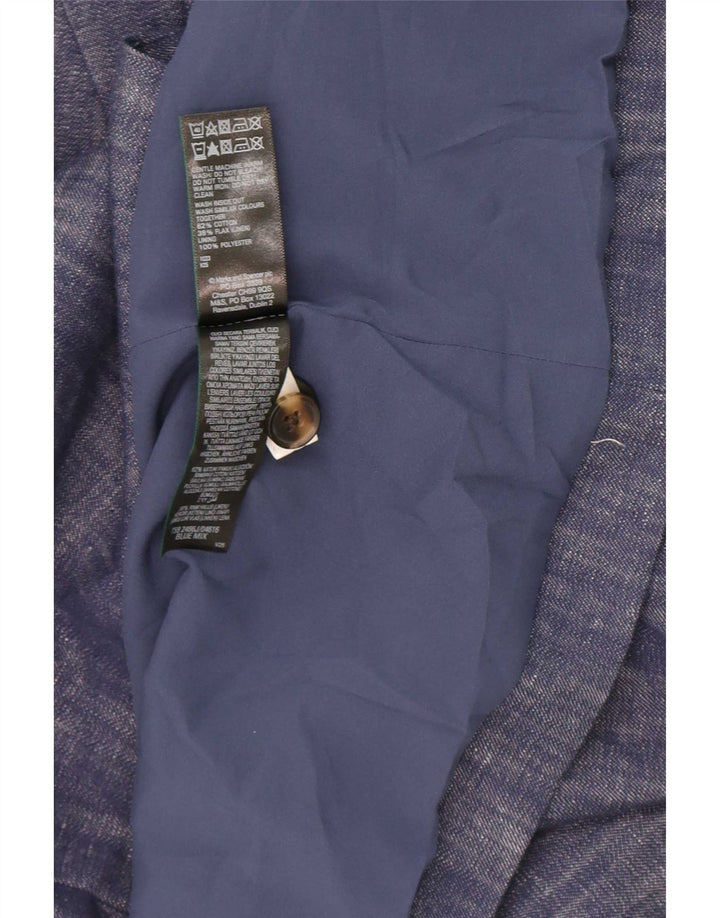 Marks & Spencer Damen-Blazerjacke mit 2 Knöpfen, UK 16, Größe L, Marineblau, Baumwolle