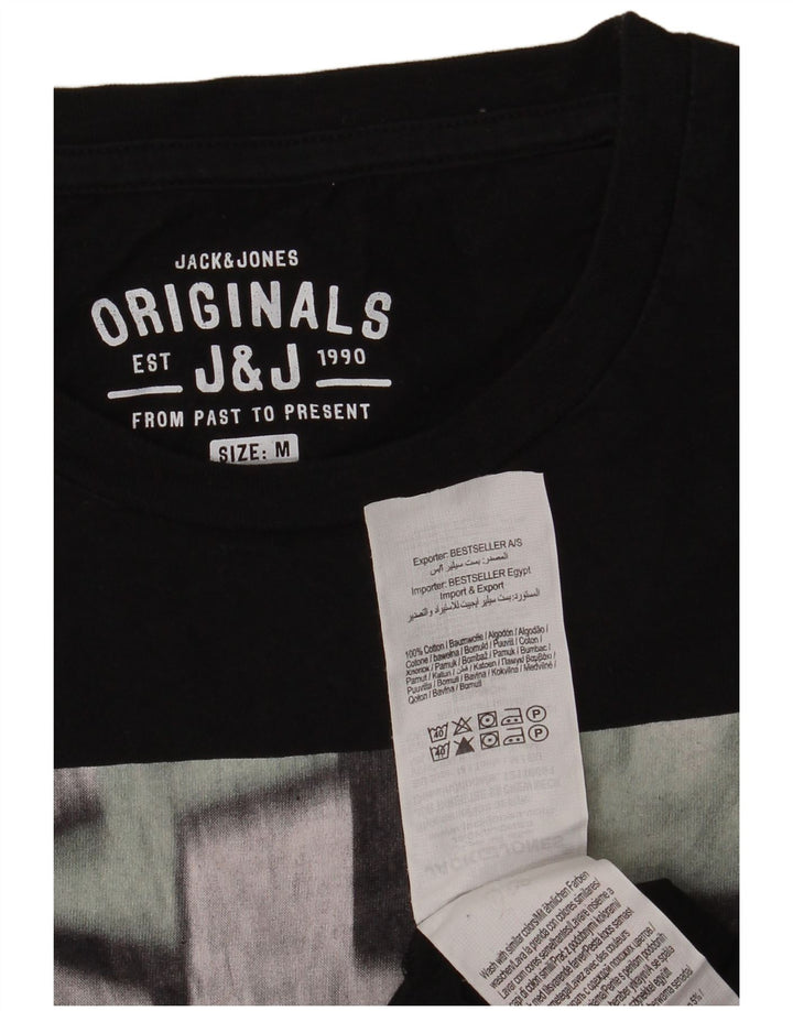 Jack & Jones Herren-T-Shirt mit Grafik, mittelschwarze Baumwolle