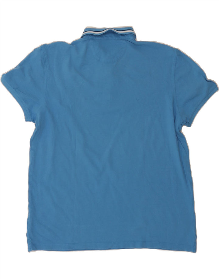 TRUSSARDI JEANS Mens Polo Shirt Large Blue Cotton Vintage Trussardi Jeans and Second-Hand Trussardi Jeans from Messina Hembry 