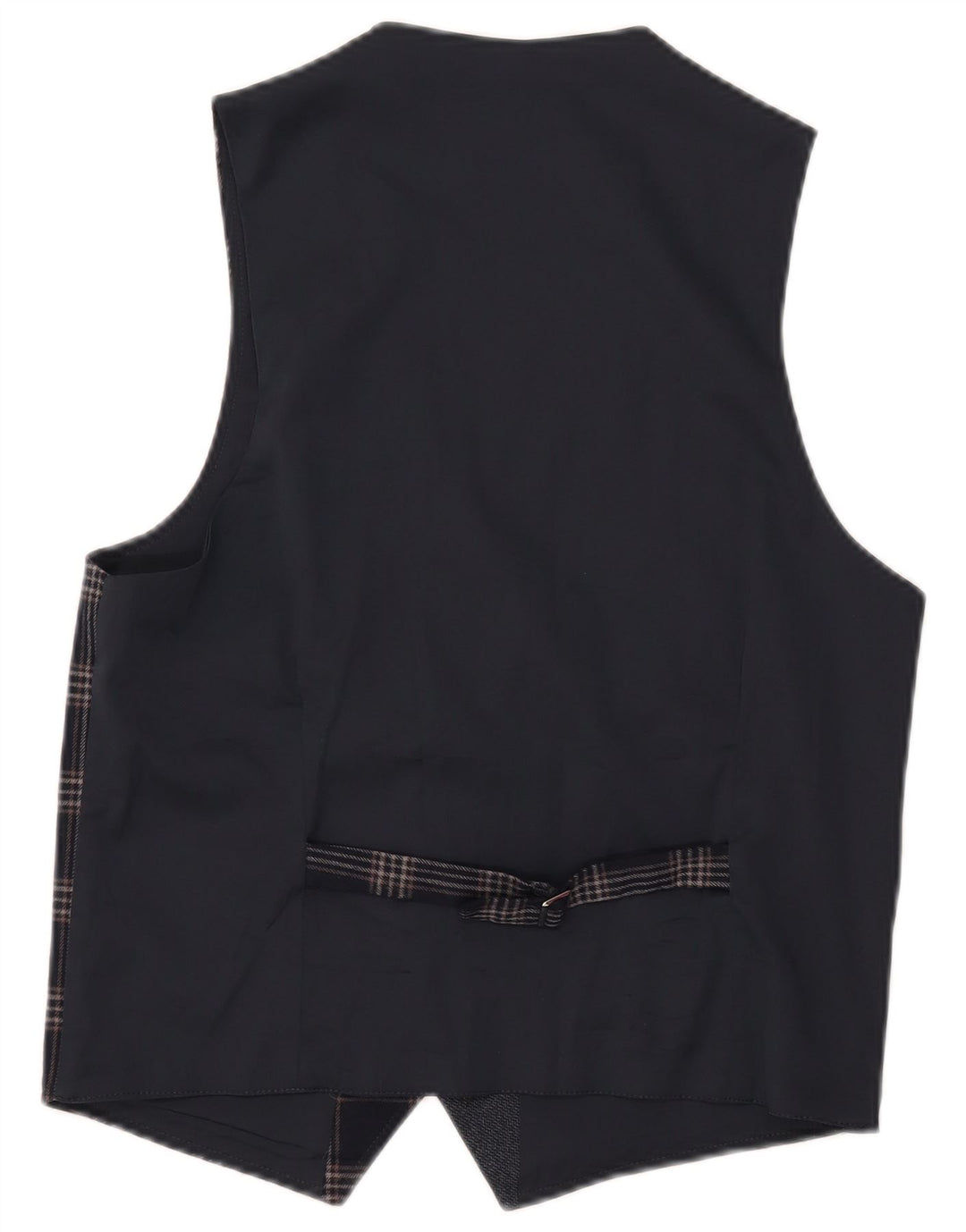 Vintage Herrenweste IT 46 Small Navy Blue Check Polyester