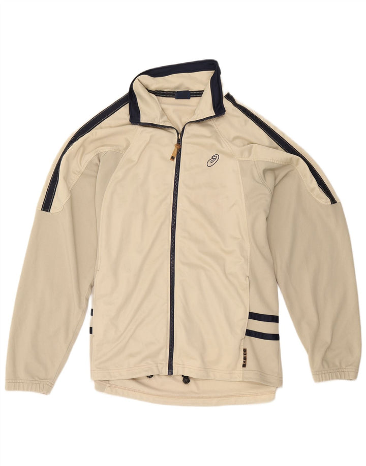 Asics Herren-Trainingsanzug-Oberteil, Jacke XL, Beige, Farbblock