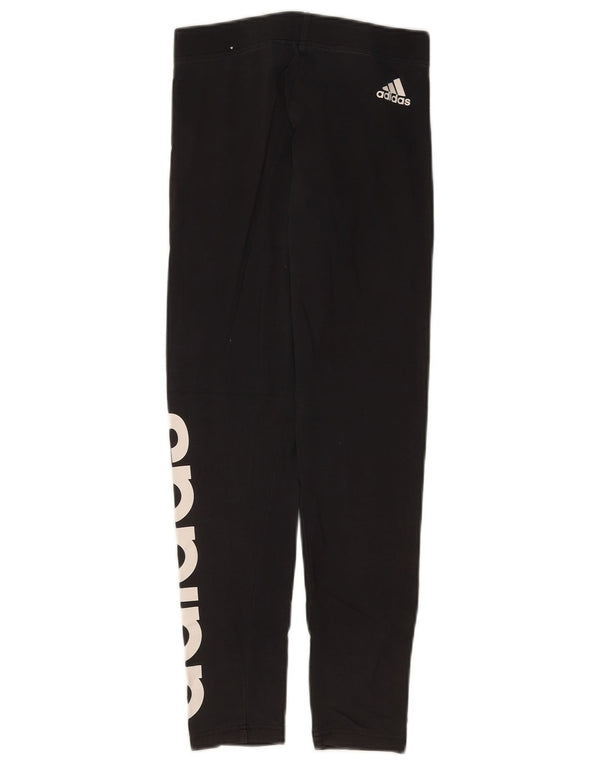 Adidas Damen Graphic Leggings UK 4 XS Schwarz Baumwolle