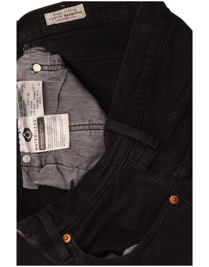 Levi's Damen 501 Straight Jeans W27 L28 Schwarze Baumwolle