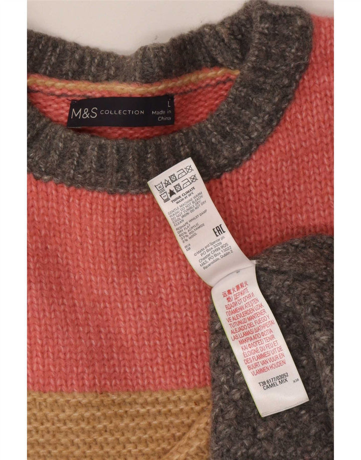 Marks & Spencer Damen-Pullover mit Rundhalsausschnitt, Gr. 40, Größe L, mehrfarbig