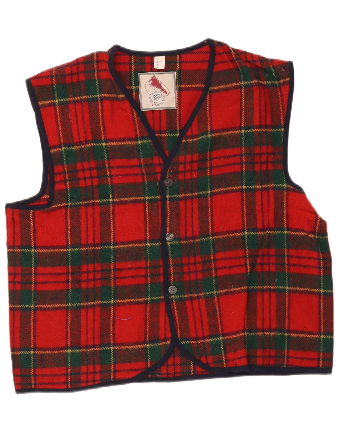 Vintage Herren Weste Große rot karierte Wolle