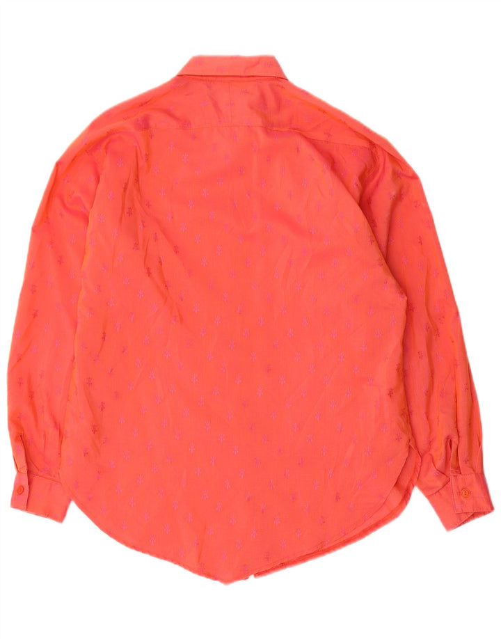 Vintage Damen Langarmshirt EU 38 Mittelrot gefleckte Baumwolle
