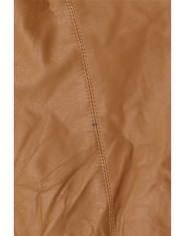 Vintage Damen Lederjacke IT 48 XL Beige Leder