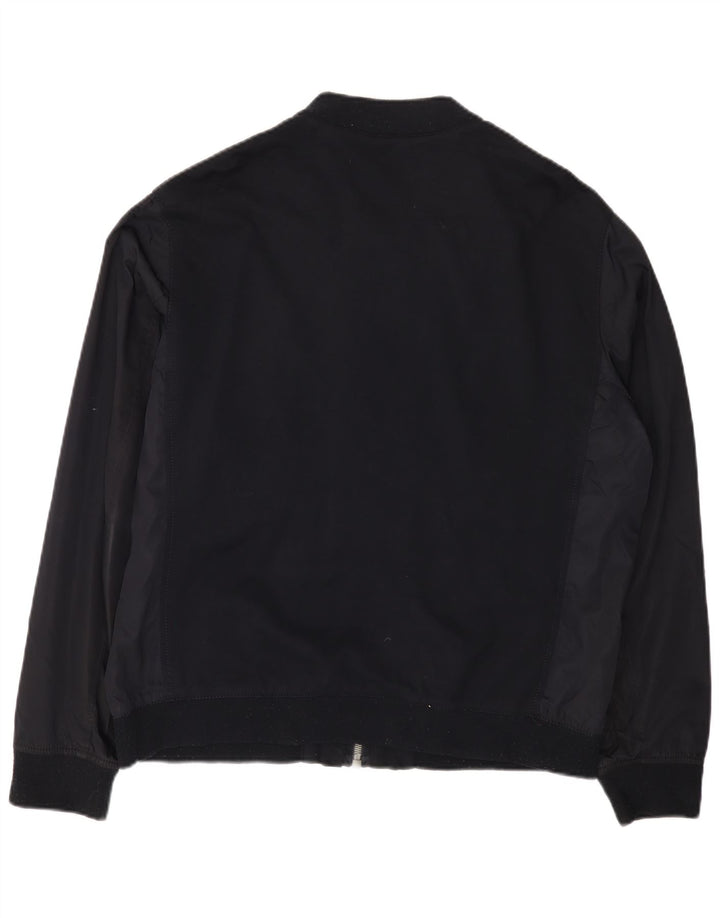 Zara Herren Bomberjacke UK 42 XL Marineblaue Viskose