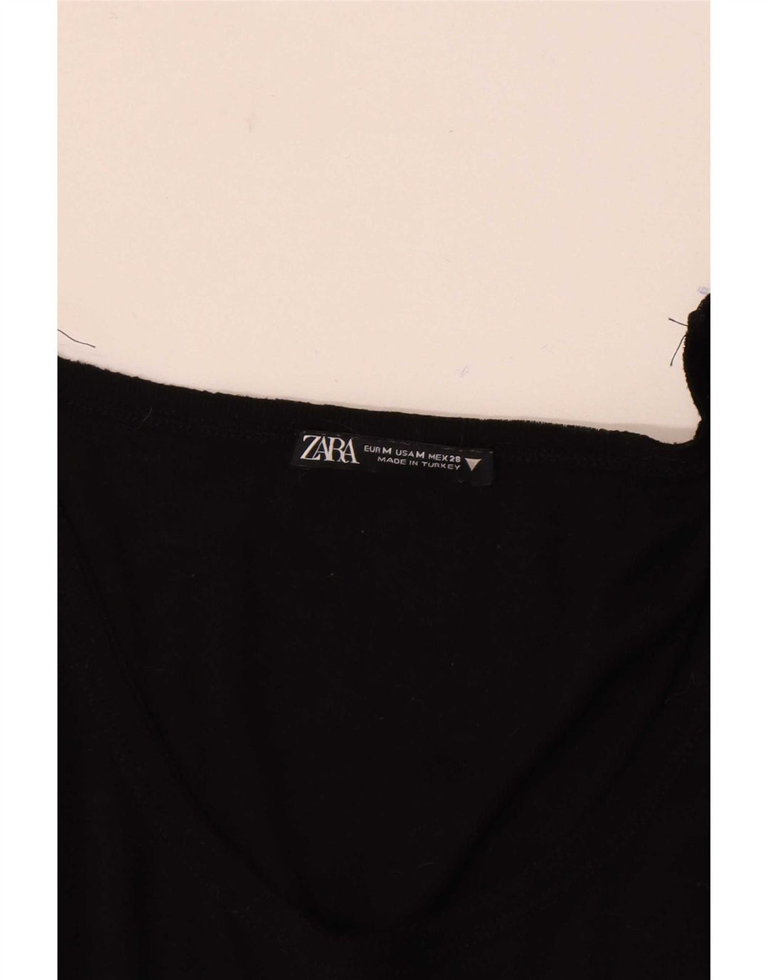 Zara Damen Top Langarm UK 12 Medium Schwarz