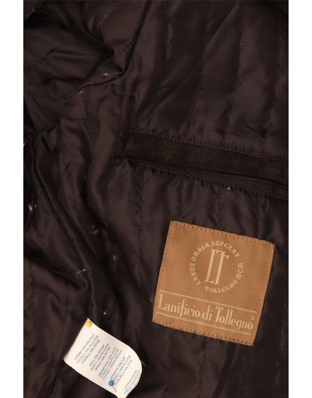 Lanificio Di Tollegno Herren Wildleder Bomberjacke UK 38 Mittelbraunes Leder