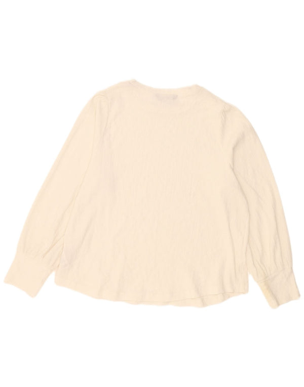 Marks & Spencer Damen Langarm-Blusenoberteil UK 16 Large Off White