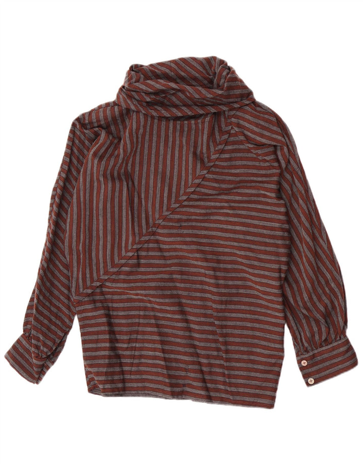 Vintage Damen Bluse Top IT 40 Small Brown Stripe