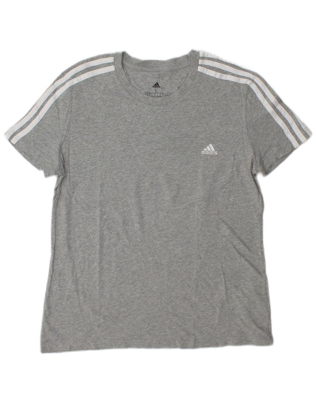 ADIDAS Damen T-Shirt Top UK 16/18 Große graue Baumwolle