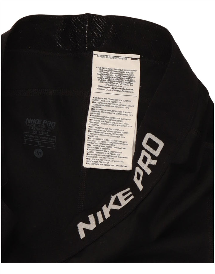 Nike Womens Dri Fit Graphic Capri Leggings UK 12 Mittelschwarzes Polyester