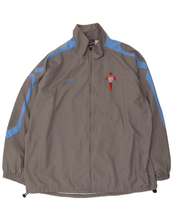 Umbro Herren-Regenjacke UK 42 XL Graues Colourblock-Polyester