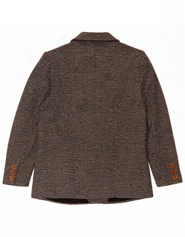 Avedon Damen 2-Knopf-Blazerjacke IT 50 XL braun gefleckte Wolle