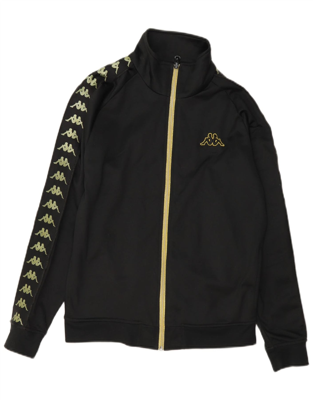 Kappa Womens Graphic Trainingsanzug Top Jacke UK 12 Medium Schwarz Polyester