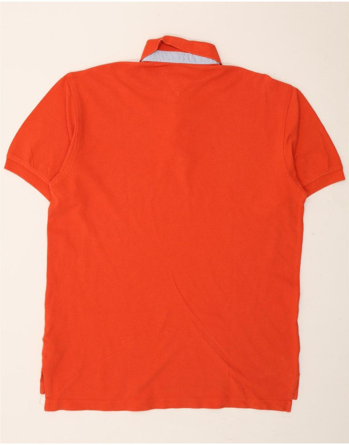 TOMMY HILFIGER Mens Polo Shirt Medium Red Cotton Vintage Tommy Hilfiger and Second-Hand Tommy Hilfiger from Messina Hembry 