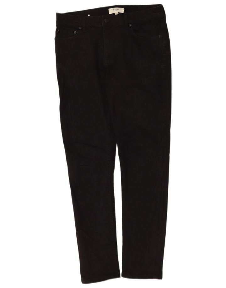 Reiss Damen Slim Jeans W30 L32 Schwarze Baumwolle