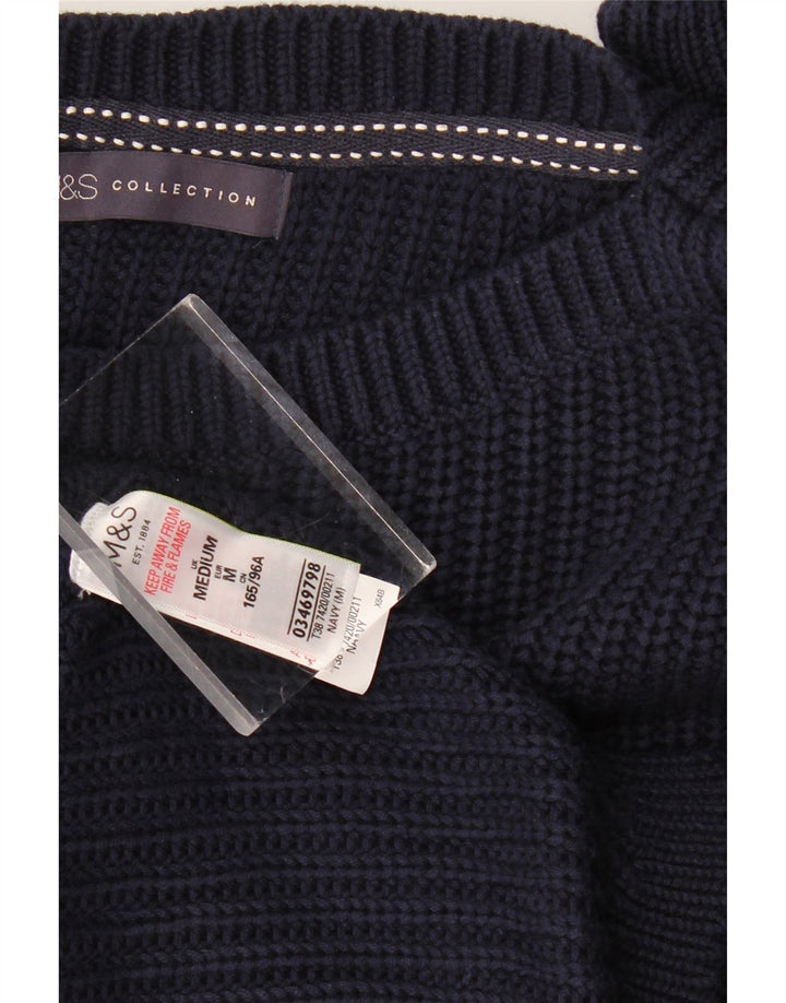 Marks & Spencer Damen-Pullover mit Rundhalsausschnitt, Gr. 14, mittleres Marineblau