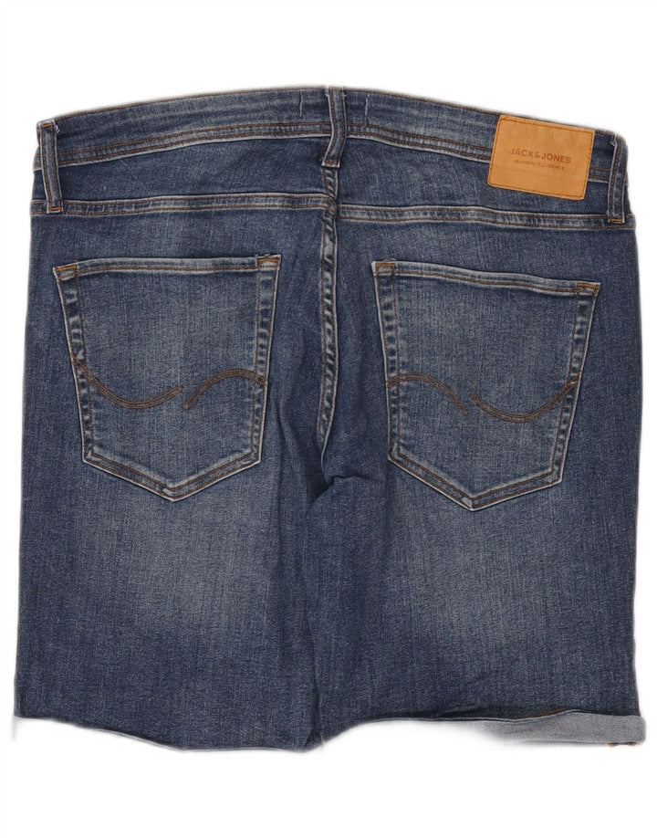 Jack & Jones Herren-Jeansshorts im regulären Distressed-Look, Größe L, W36, Blau, Baumwolle
