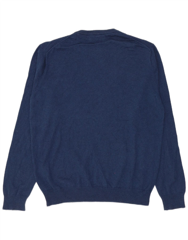 GANT Herren-Pullover mit Rundhalsausschnitt, groß, marineblaue Baumwolle