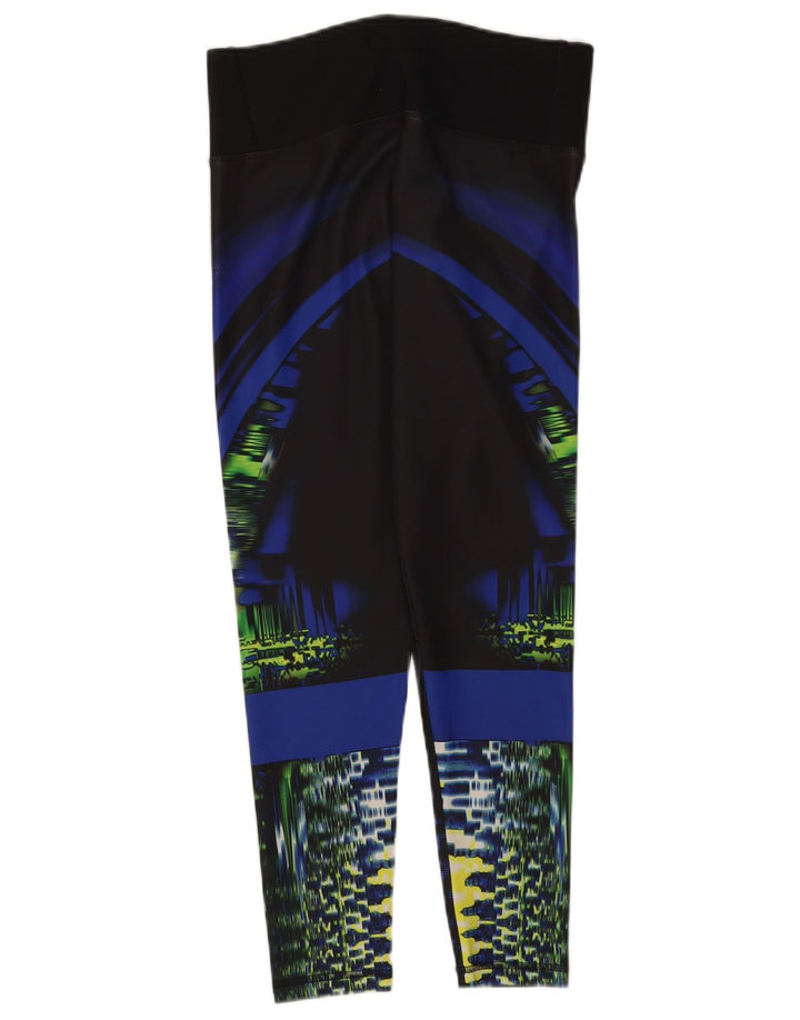 Adidas Damen Climalite Abstract Pattern Leggings UK 8/10 Small Schwarz