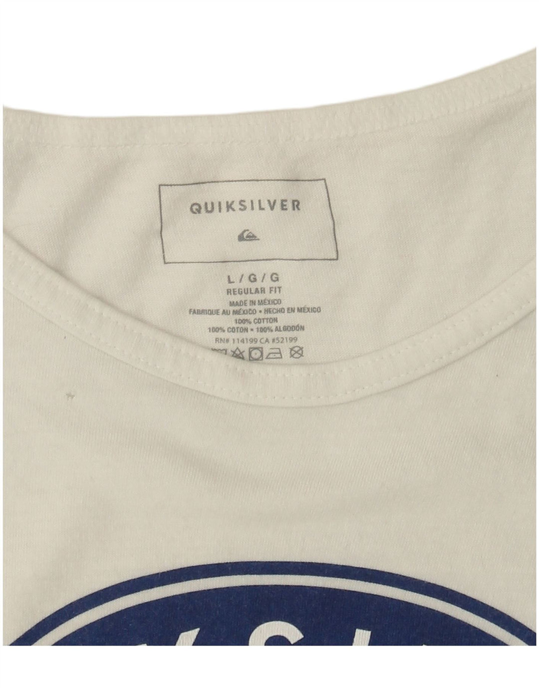Quiksilver Mens Graphic Vest Top Large Weiße Baumwolle