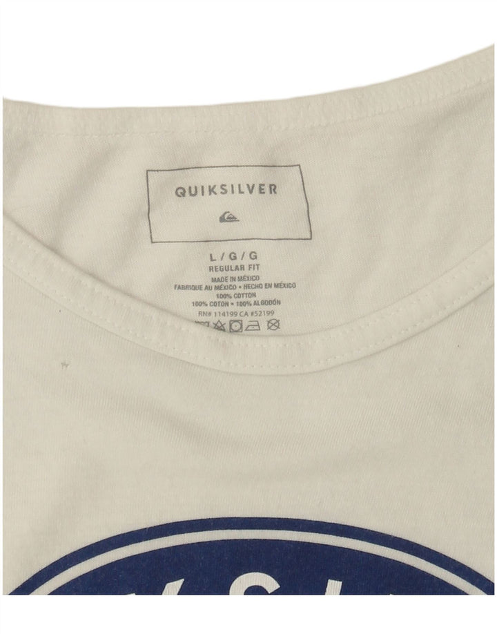 Quiksilver Mens Graphic Vest Top Large Weiße Baumwolle