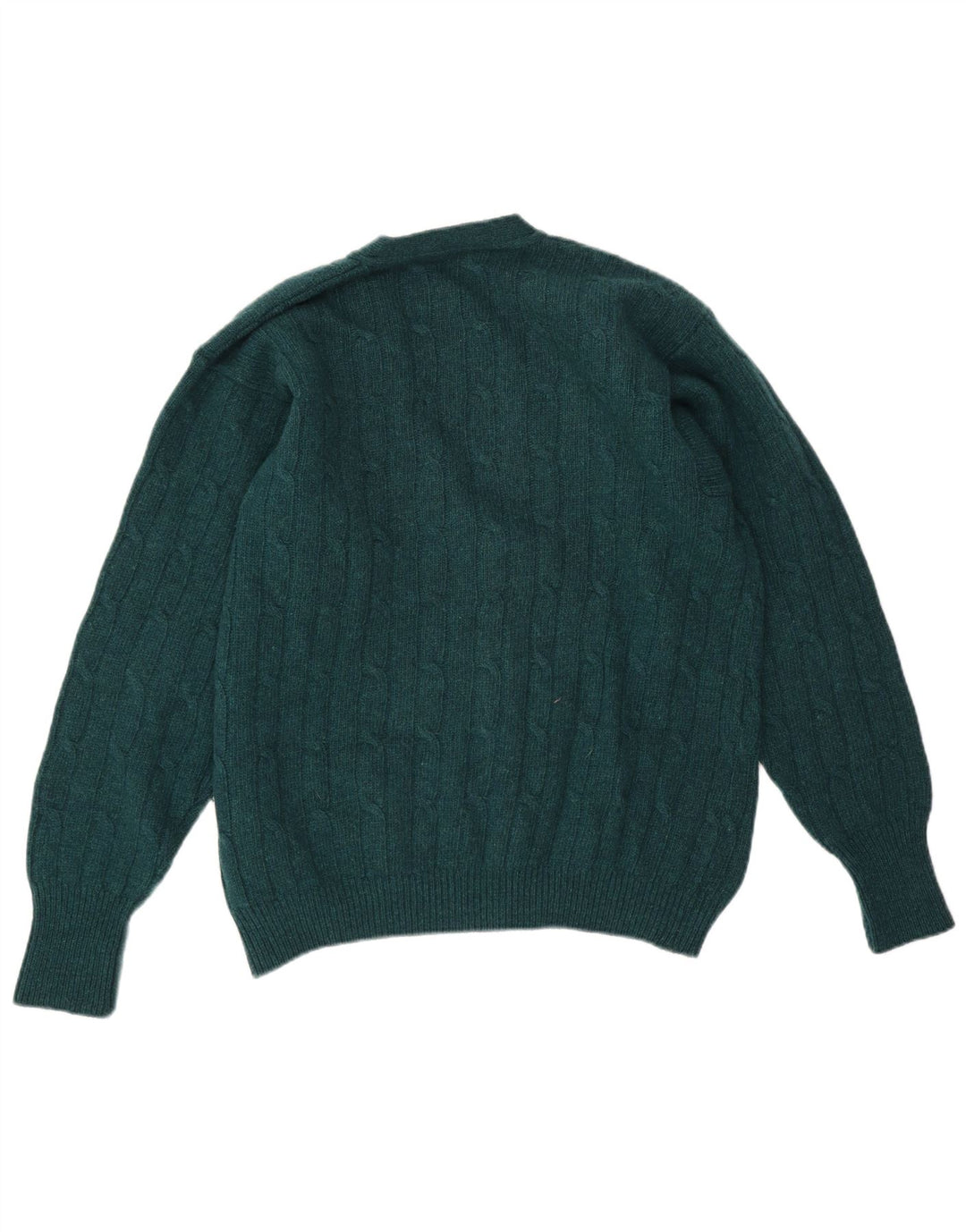 Vintage Herren Cardigan Pullover IT 50 Mittelgrüne Wolle