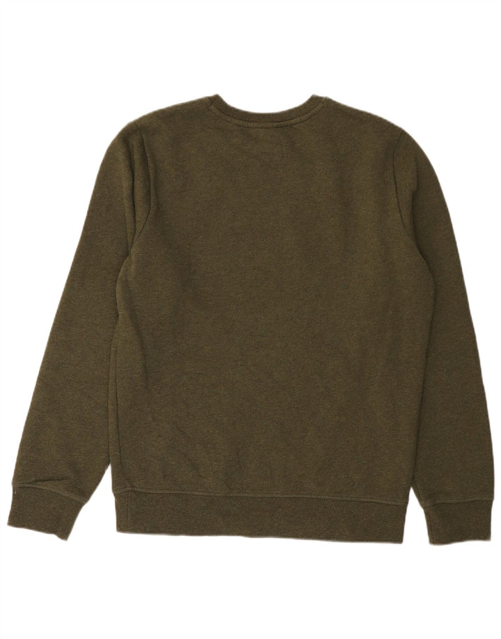 SUPERDRY Herren-Sweatshirt-Pullover, große Khaki-Baumwolle
