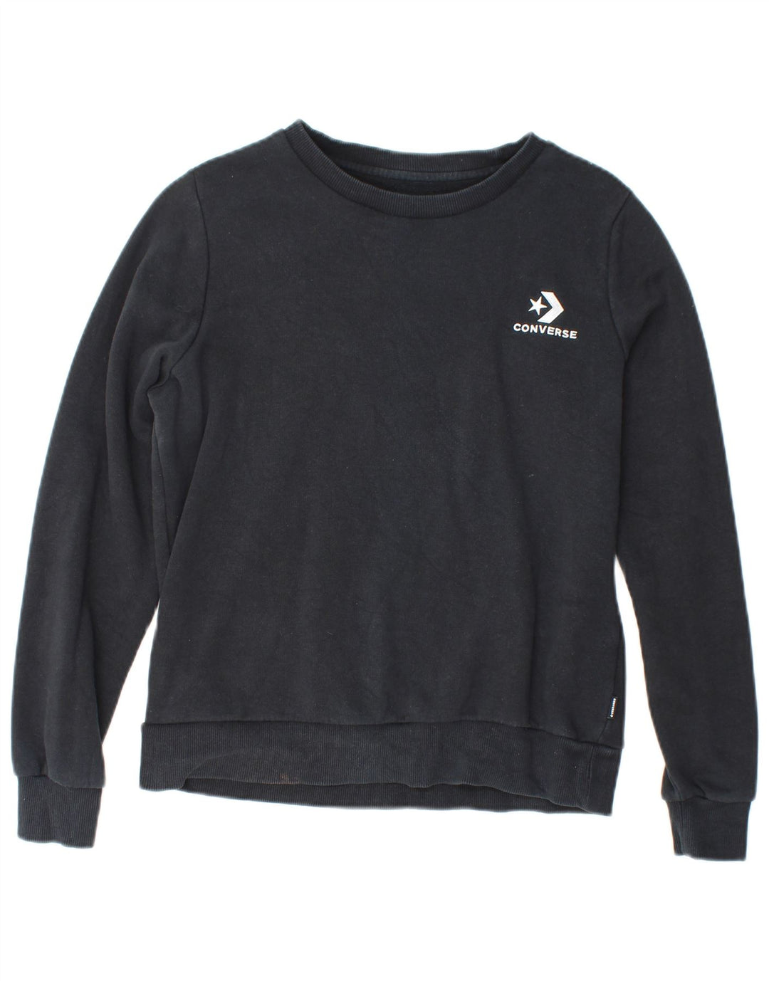 CONVERSE Womens Sweatshirt Jumper UK 14 Medium Black Cotton