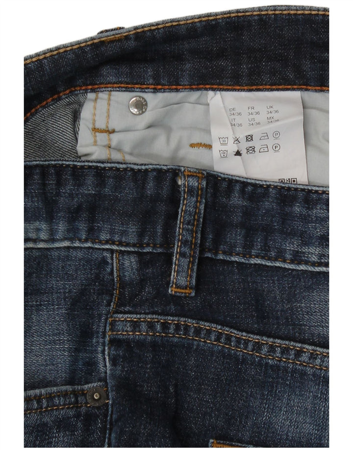 Hugo Boss Herren Straight Jeans W34 L36 Blaue Baumwolle