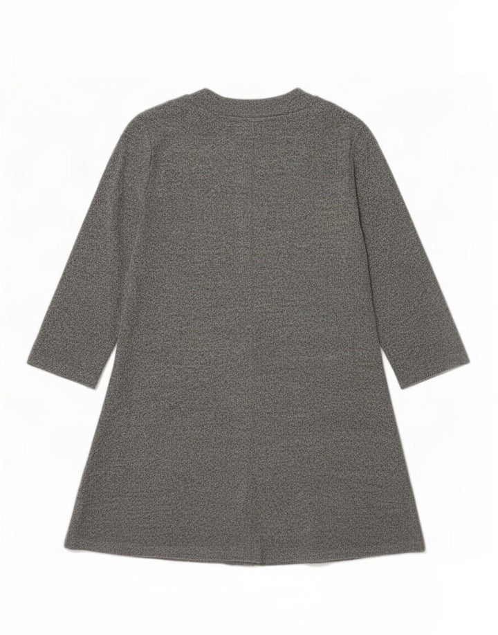 Marks & Spencer Damen-Kleid in A-Linie mit 3/4-Ärmeln, UK-Größe 12, Mittelgrau, Polyester