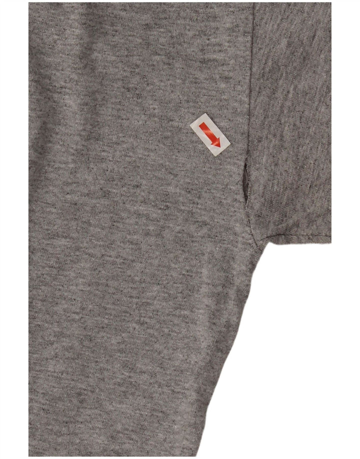Nike Herren Loose Fit Graphic T-Shirt-Oberteil aus mittelgrau gefleckter Baumwolle