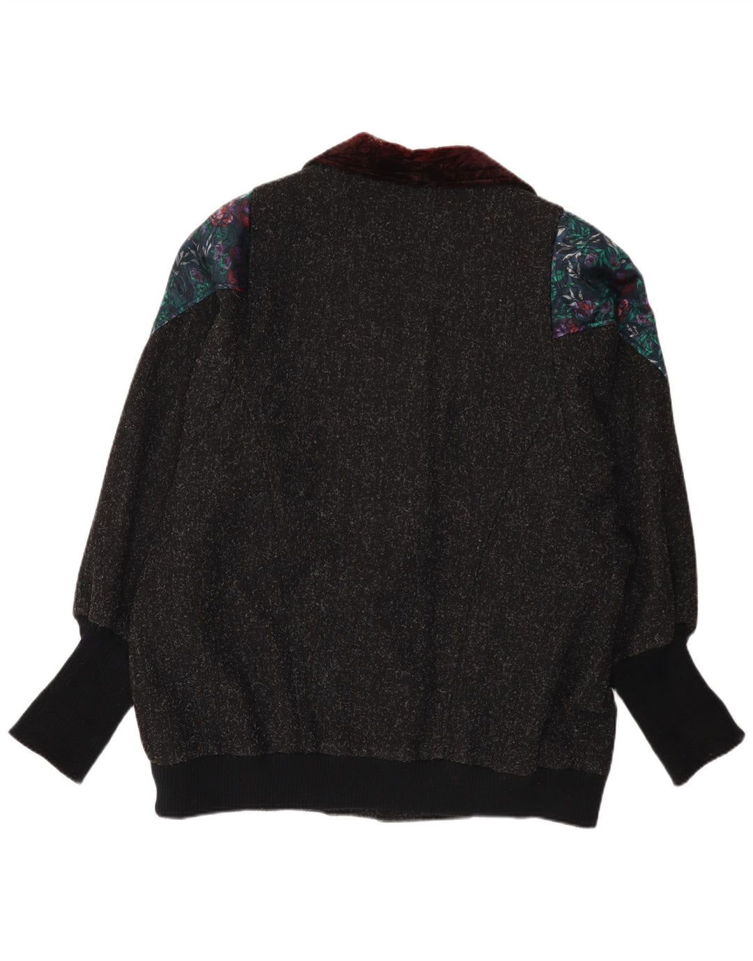 Maggie Lawrence Damen-Windbreaker-Mantel US 18 2XL Grau geblümte Wolle