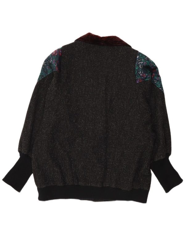 Maggie Lawrence Damen-Windbreaker-Mantel US 18 2XL Grau geblümte Wolle