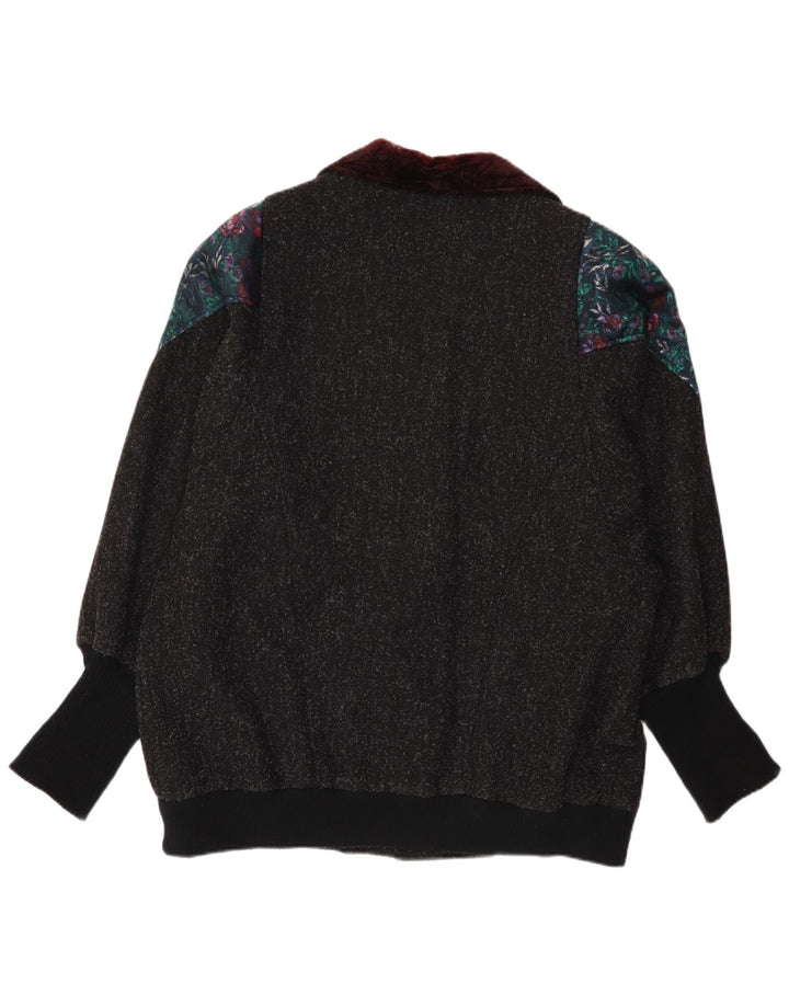 Maggie Lawrence Damen-Windbreaker-Mantel US 18 2XL Grau geblümte Wolle