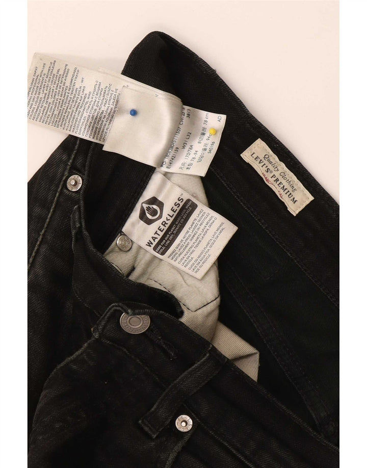 Levi's Herren Slim Jeans W31 L29 Schwarze Baumwolle