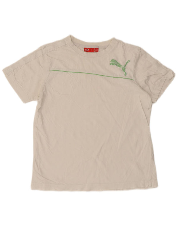 Puma Mädchen T-Shirt mit Grafik, 11–12 Jahre, weiße Baumwolle