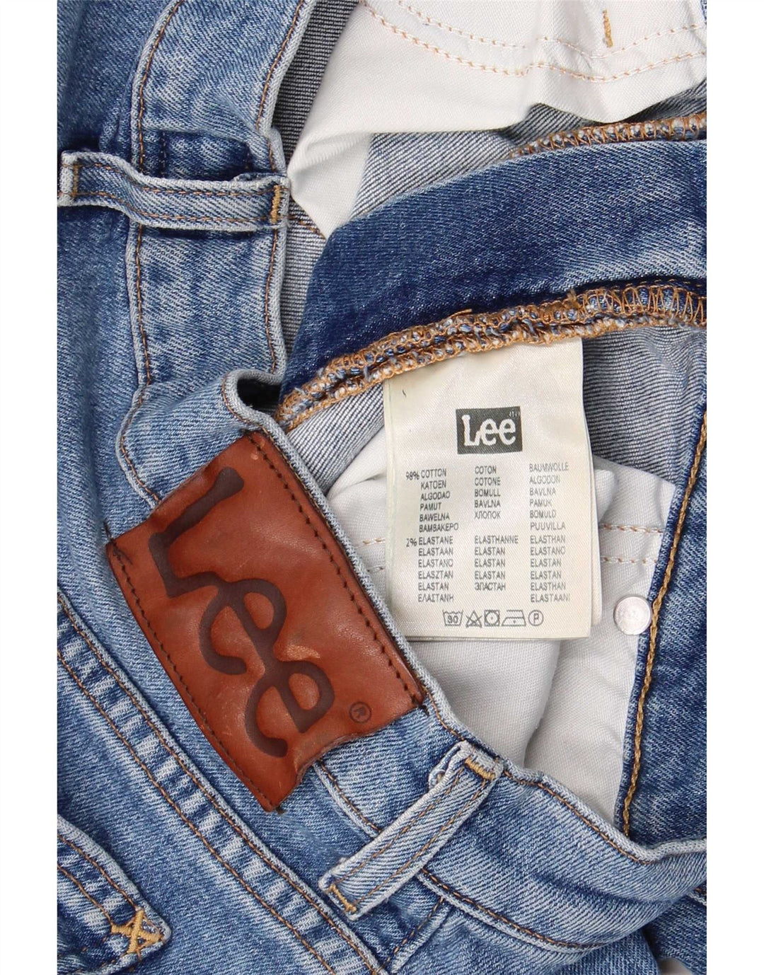 Lee Herren Rider Straight Jeans W31 L34 Blaue Baumwolle