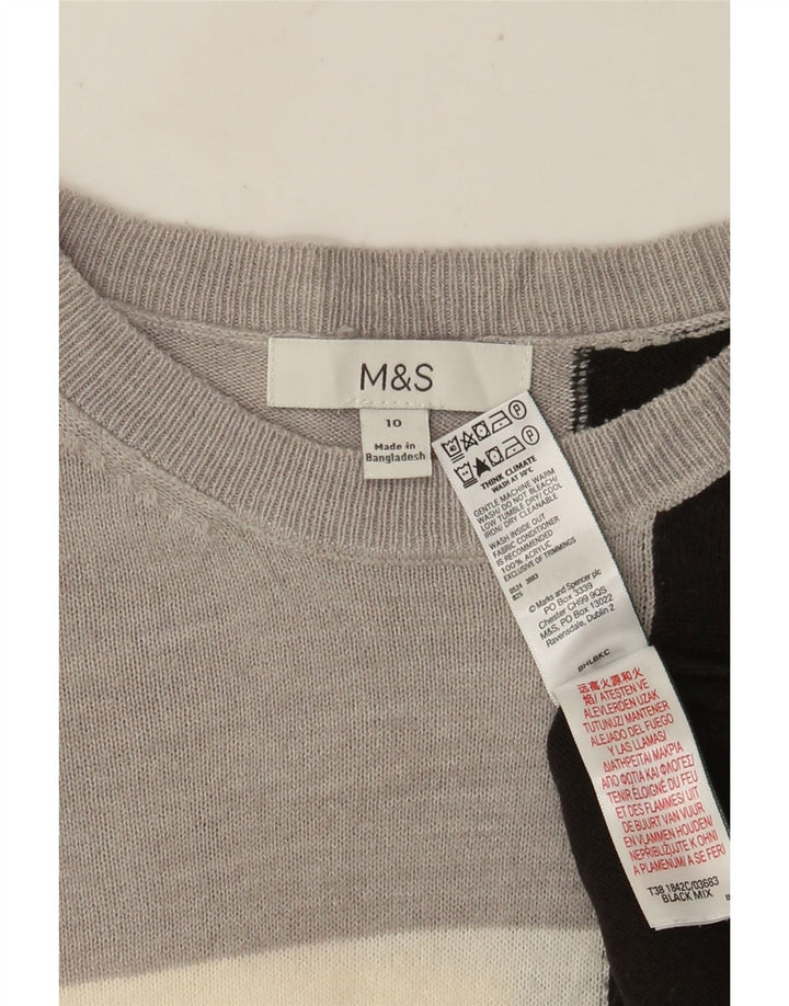 Marks & Spencer Damen-Pullover mit U-Boot-Ausschnitt, Gr. 10, Größe S, Grau