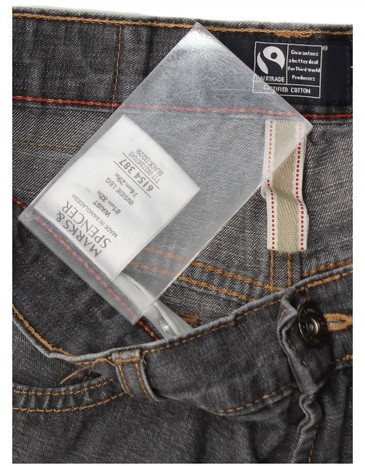 Marks & Spencer Herren Blue Harbor Straight Jeans W32 L29 Graue Baumwolle