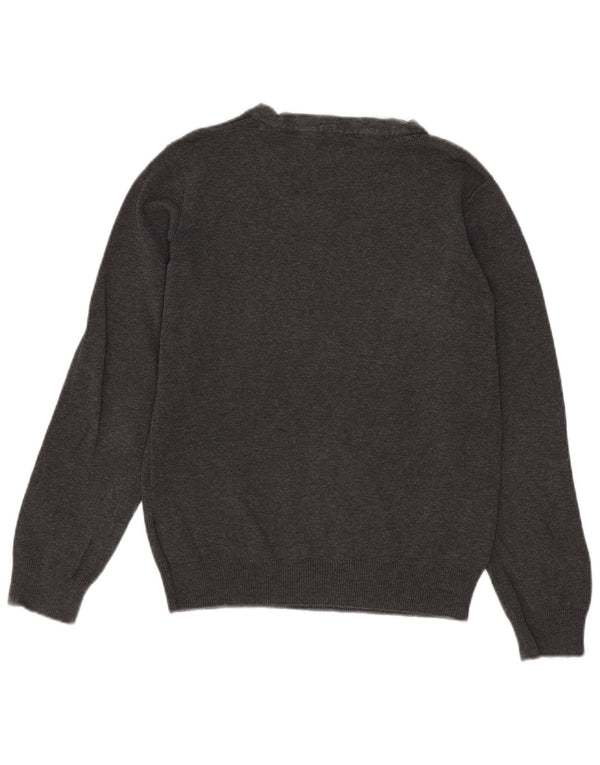 John Lewis Mädchen-Pullover mit V-Ausschnitt, 9–10 Jahre, graue Baumwolle