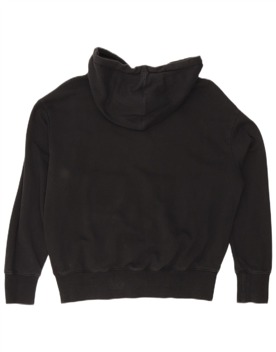 NIKE Womens Air Oversized Graphic Hoodie Pullover UK 6 XS Schwarze Baumwolle