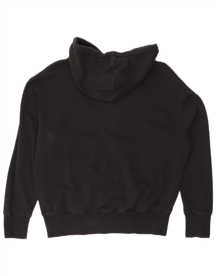 NIKE Womens Air Oversized Graphic Hoodie Pullover UK 6 XS Schwarze Baumwolle